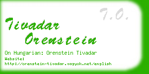 tivadar orenstein business card